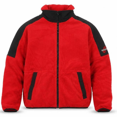 Footpath Men's Red Fleece Jacket, L, Full Zip Outdoor Wear