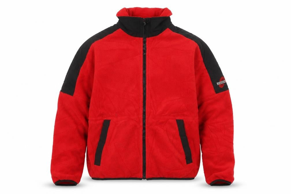 Footpath Men's Red Fleece Jacket, L, Full Zip Outdoor Wear