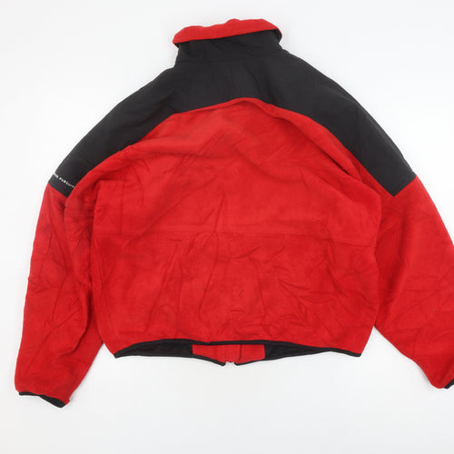 Footpath Men's Red Fleece Jacket, L, Full Zip Outdoor Wear