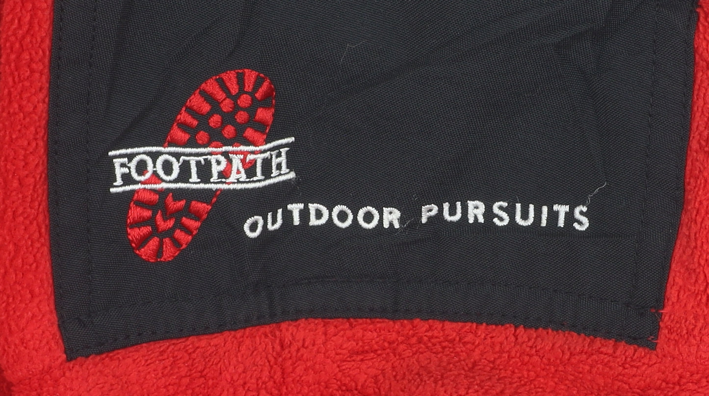 Footpath Men's Red Fleece Jacket, L, Full Zip Outdoor Wear