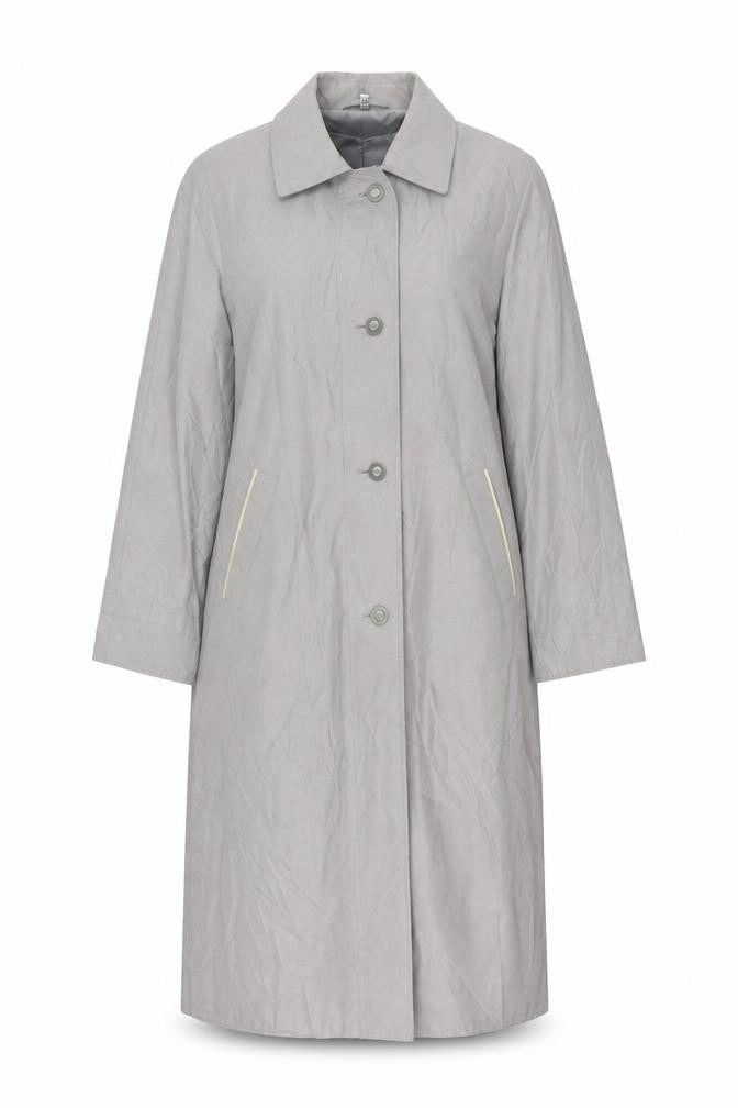 Front view of London Fog Women's Grey Long Overcoat, size 14