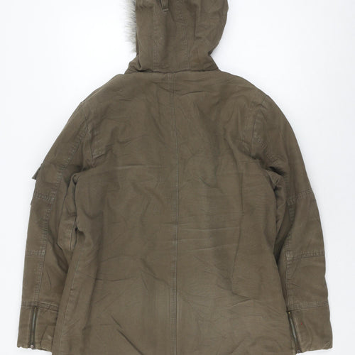 Roman Originals Women's Green Parka Coat, Size S