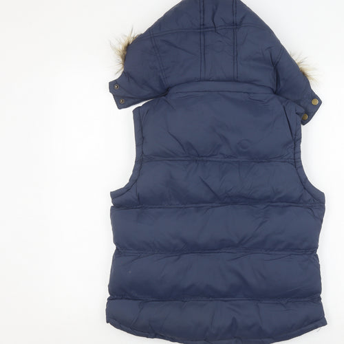 Ruby Tuesday Women's Blue Hooded Puffer Waistcoat, Size 12