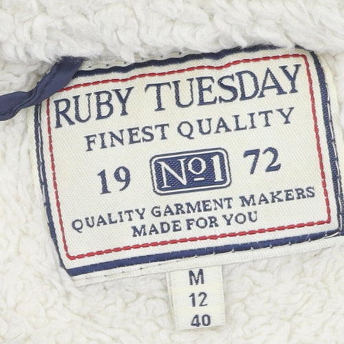 Ruby Tuesday Women's Blue Hooded Puffer Waistcoat, Size 12