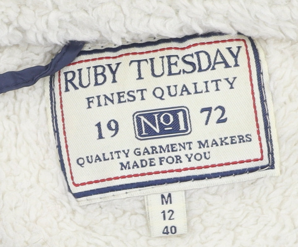 Ruby Tuesday Women's Blue Hooded Puffer Waistcoat, Size 12