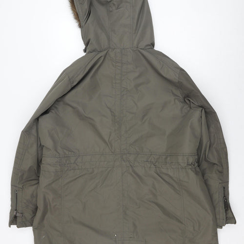 Marks and Spencer Women's Green Parka with Fur Trim