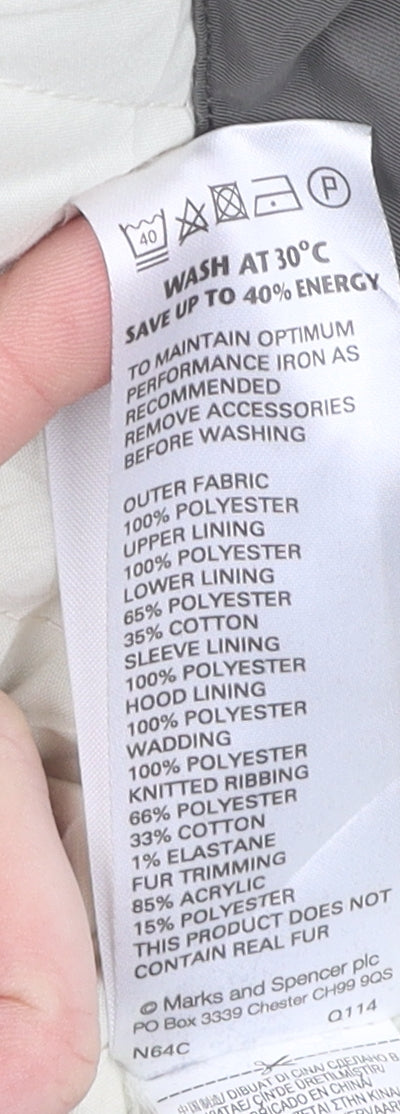 Marks and Spencer Women's Green Parka with Fur Trim