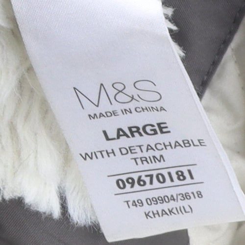 Marks and Spencer Women's Green Parka with Fur Trim