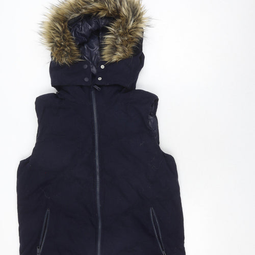 Gap Women's Black Hooded Puffer Jacket XL