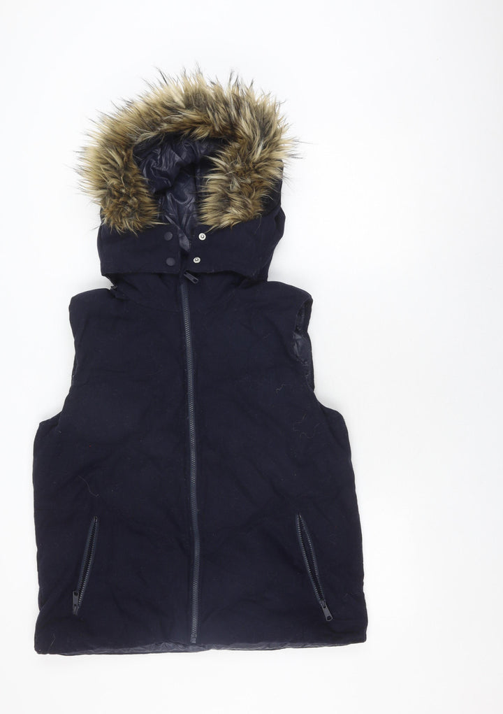 Gap Women's Black Hooded Puffer Jacket XL