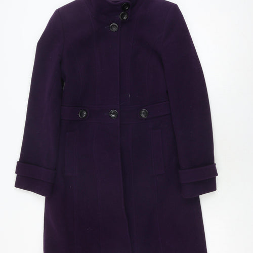 Laura Ashley Women's Purple Classic Overcoat Size 8 Formal