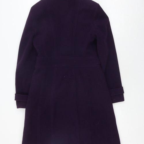 Laura Ashley Women's Purple Classic Overcoat Size 8 Formal
