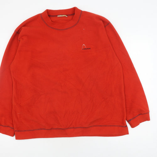 HEAD Unisex Red Lightweight Fleece Crew Neck Sweatshirt Size 16