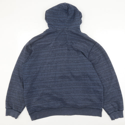 Lee Cooper Men's Blue Hooded Jacket XL, Casual Knit Zip