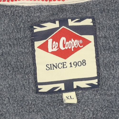 Lee Cooper Men's Blue Hooded Jacket XL, Casual Knit Zip