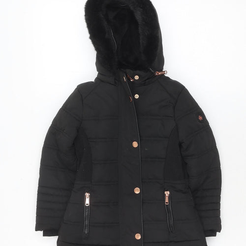Firetrap Girls Black Hooded Puffer Jacket 4-5 Years