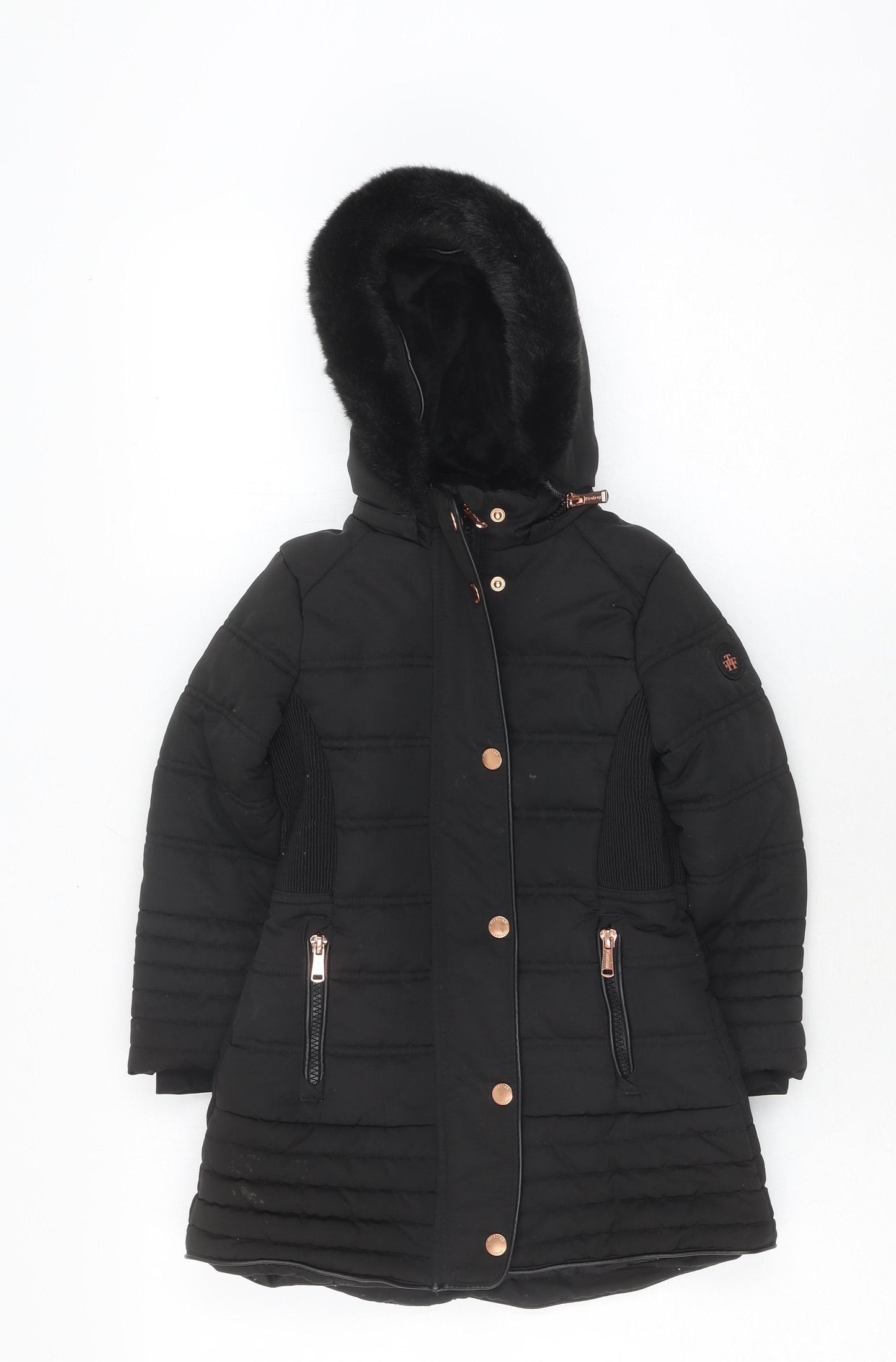 Firetrap Girls Black Hooded Puffer Jacket 4-5 Years