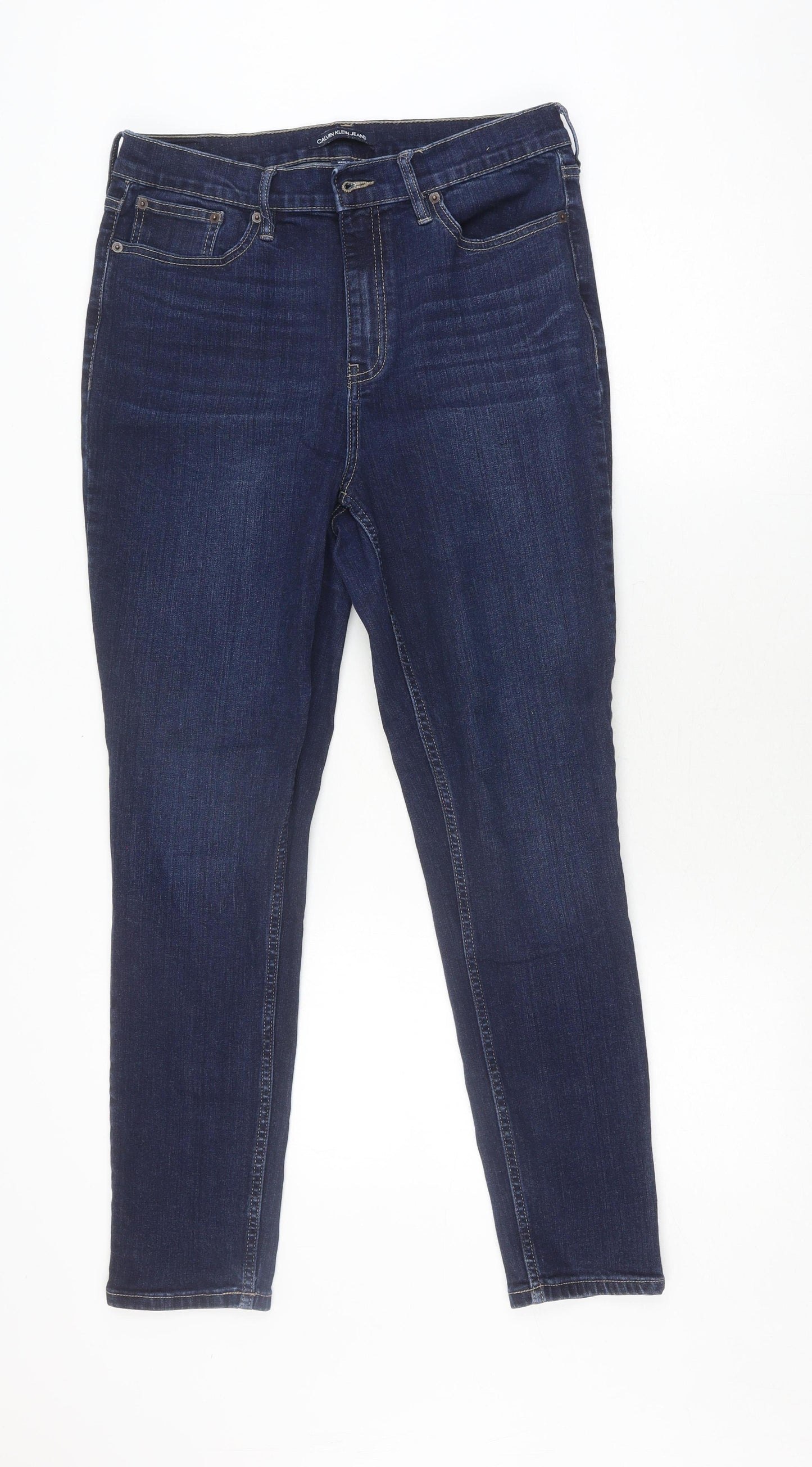Calvin Klein Women's Blue Straight Jeans Size 12