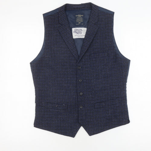 Hammond & Co. Men's Blue Check Waistcoat Size 38R
