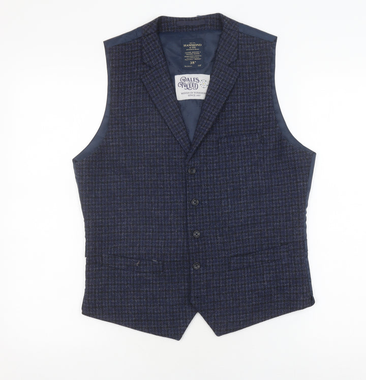 Hammond & Co. Men's Blue Check Waistcoat Size 38R