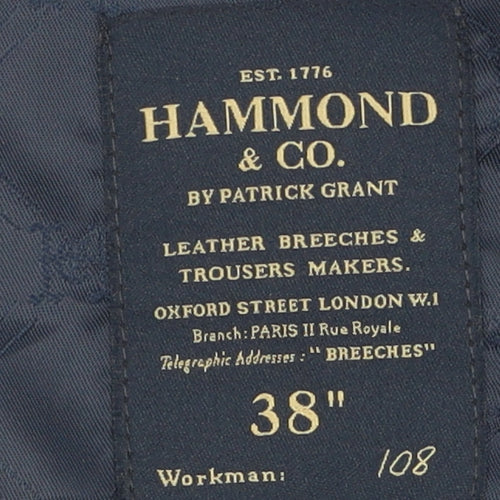 Hammond & Co. Men's Blue Check Waistcoat Size 38R