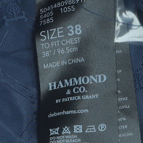 Hammond & Co. Men's Blue Check Waistcoat Size 38R