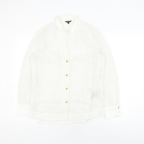 Massimo Dutti Women’s White Lace Button-Up Shirt