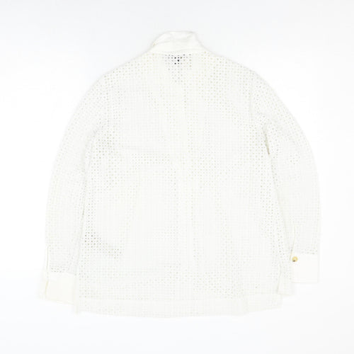 Massimo Dutti Women’s White Lace Button-Up Shirt