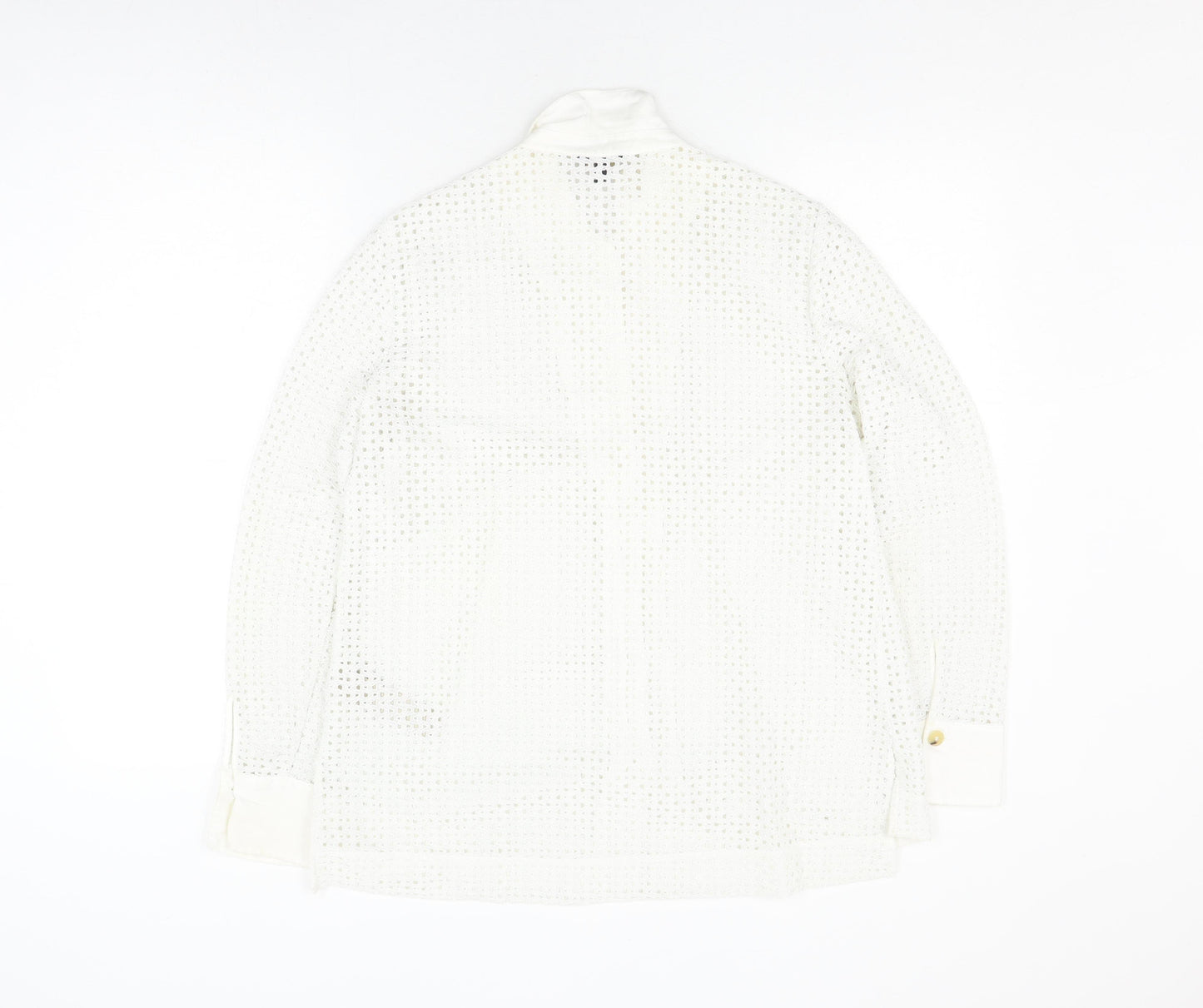 Massimo Dutti Women’s White Lace Button-Up Shirt