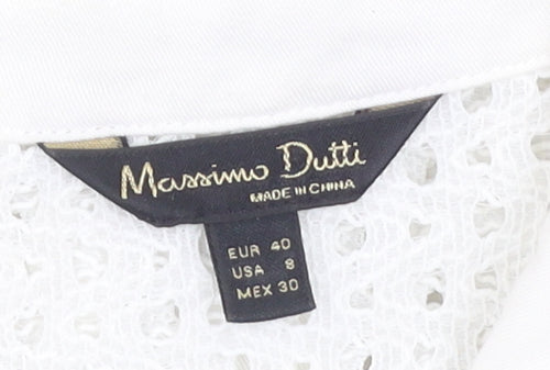 Massimo Dutti Women’s White Lace Button-Up Shirt