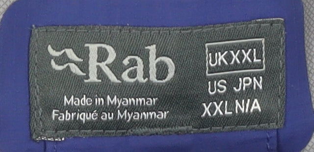 Rab Men's Blue Rain Coat Jacket, 2XL, Hooded, Waterproof