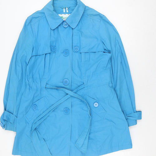 Monsoon Women's Blue Trench Coat Size 16 Belted