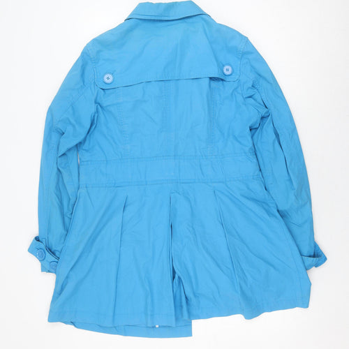 Monsoon Women's Blue Trench Coat Size 16 Belted