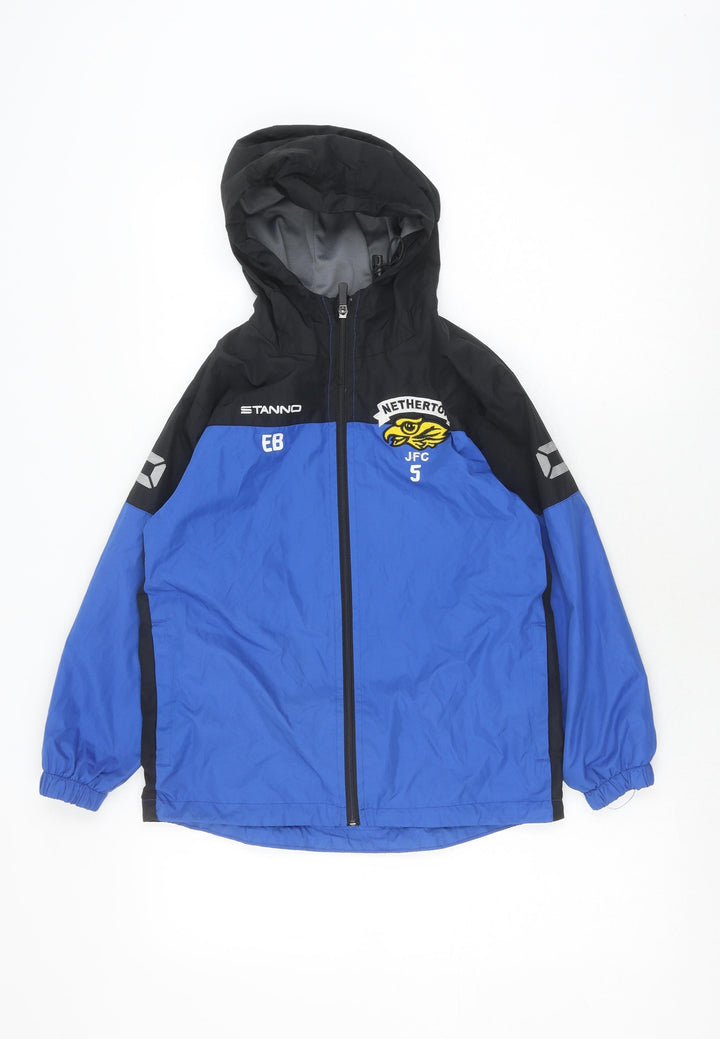 Stanno Boys Blue Windbreaker Jacket Size 11 Hooded