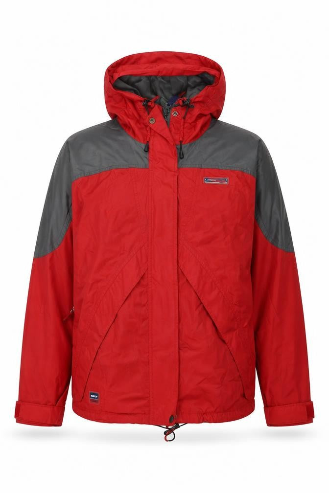 Front view of Loop Men's Red Rain Coat Jacket M Hooded Outdoor