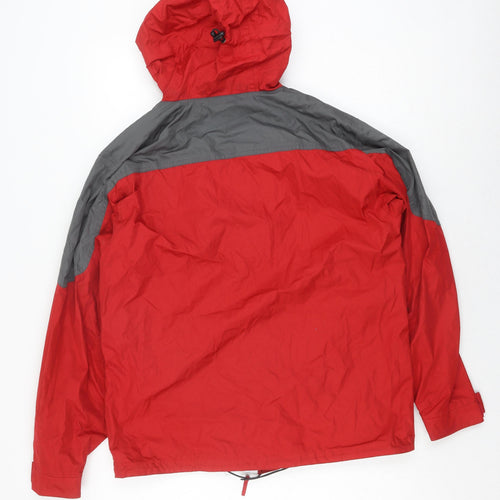 Loop Men's Red Rain Coat Jacket M Hooded Outdoor