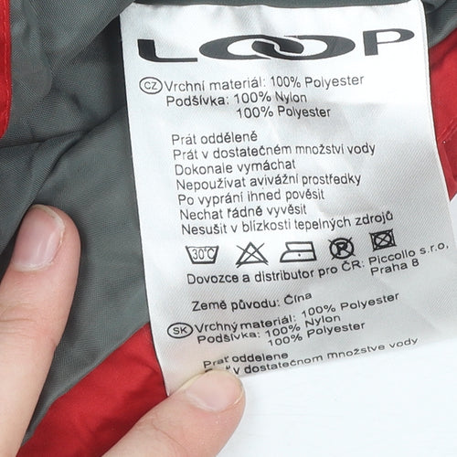 Loop Men's Red Rain Coat Jacket M Hooded Outdoor