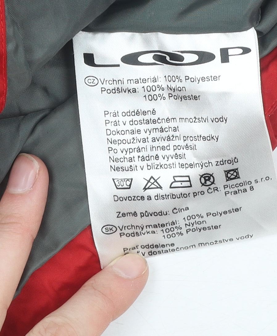 Loop Men's Red Rain Coat Jacket M Hooded Outdoor