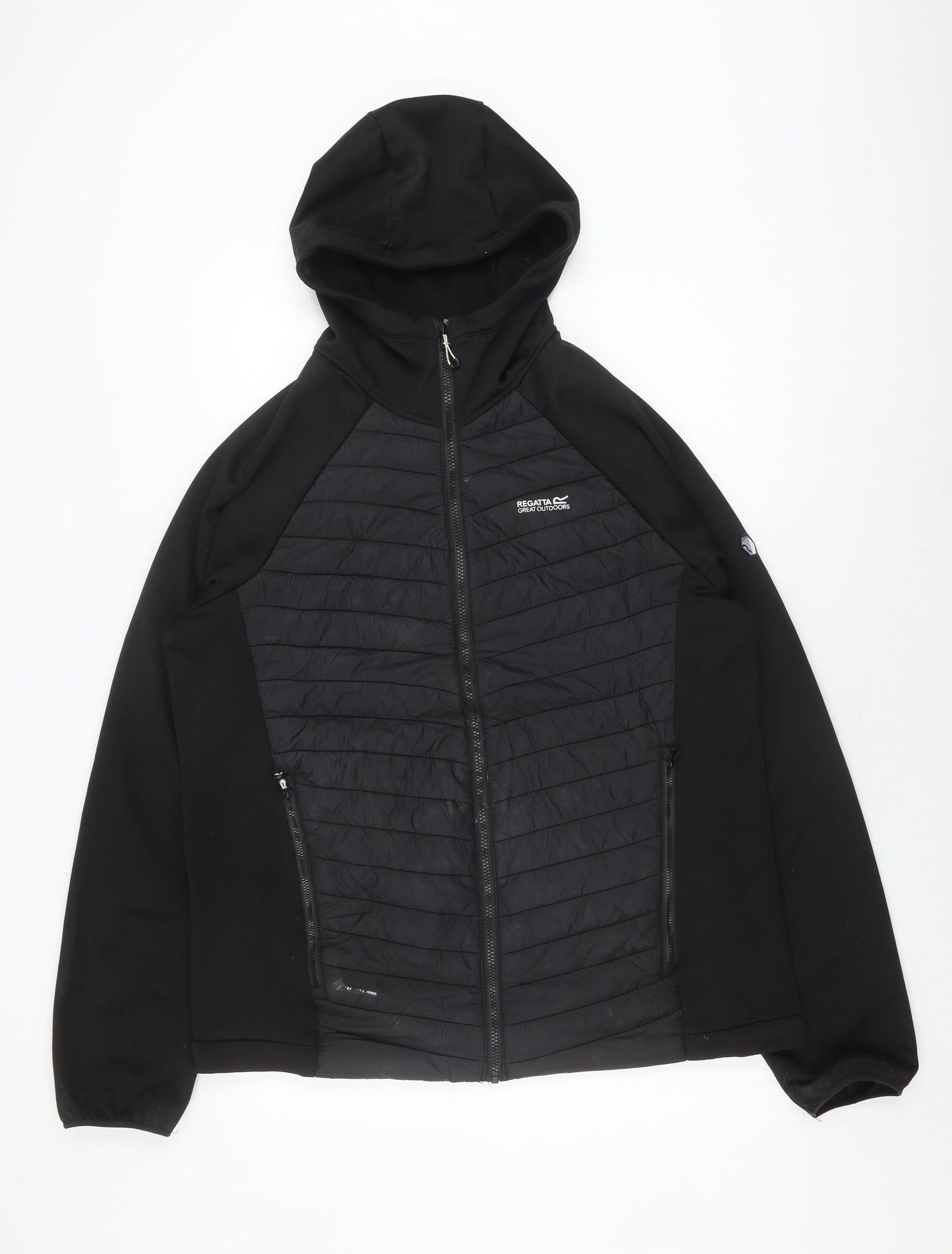 Regatta Men's XL Black Puffer Jacket Hooded Outdoor