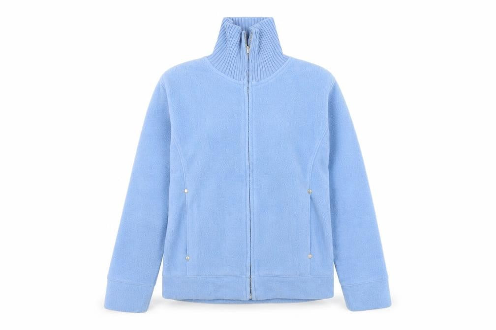 Front view of EWM Pure Classics Women's Blue Zip Sweatshirt, size 10