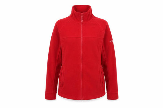 Front view of Craghoppers Women's Red Full Zip Fleece Hoodie, size 8