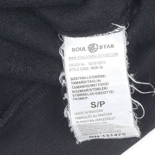 Soul Star Men's Black Pullover Hoodie, Size S