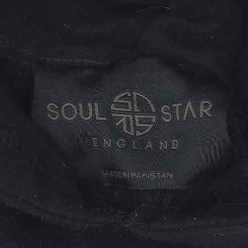 Soul Star Men's Black Pullover Hoodie, Size S