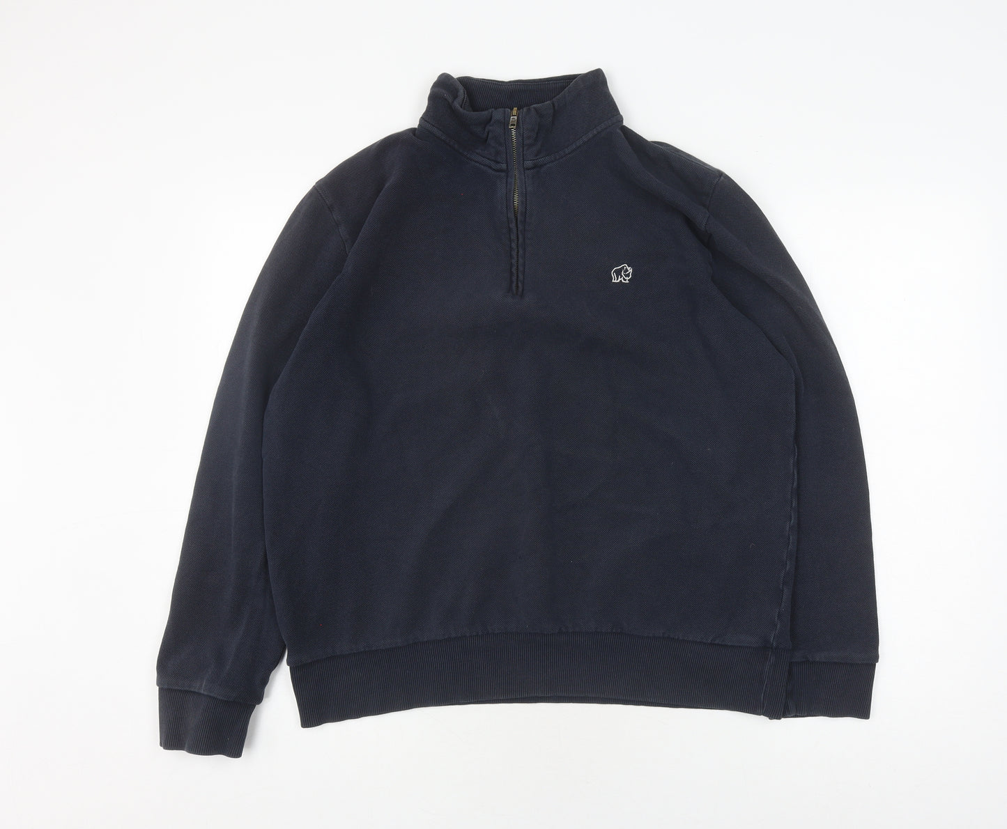 Rhino Men's Blue 1/2 Zip Sweatshirt L Logo Zip