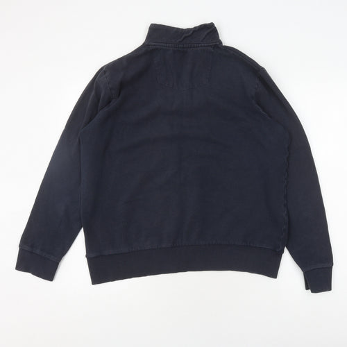 Rhino Men's Blue 1/2 Zip Sweatshirt L Logo Zip