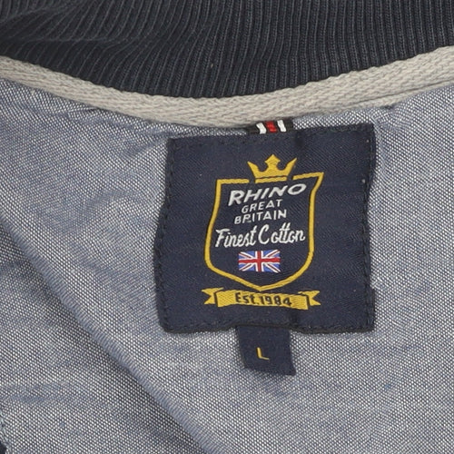 Rhino Men's Blue 1/2 Zip Sweatshirt L Logo Zip