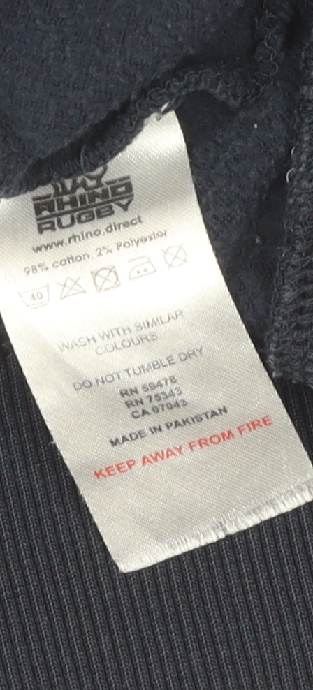 Rhino Men's Blue 1/2 Zip Sweatshirt L Logo Zip