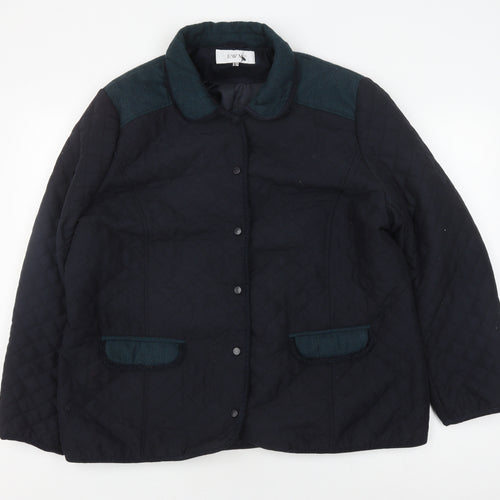 EWM Women's Black Quilted Jacket, Size 2, Classic Style