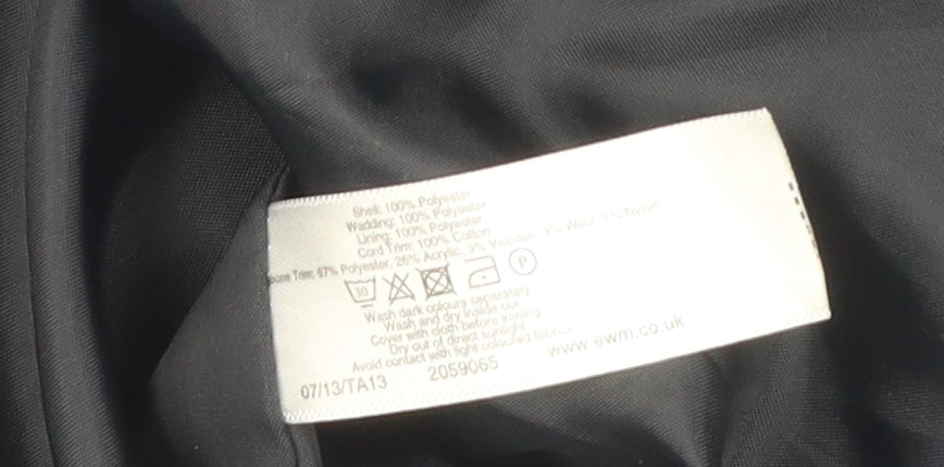 EWM Women's Black Quilted Jacket, Size 2, Classic Style