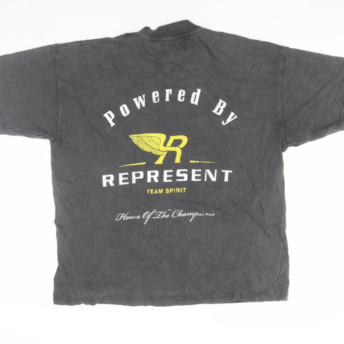 Represent Men's Black Graphic Sports T-Shirt, Size S